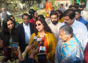 सावित्री जिंदल ने किया विश्व के सबसे बड़े महामृत्युंजय यंत्र की स्थापना के लिए भूमि पूजन