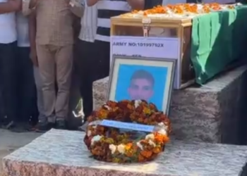 हिसार में शहीद फौजी का अंतिम संस्कार सैनिक सम्मान के साथ हुआ